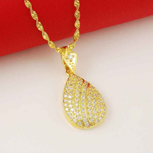 24k gold plated pendants big Drop corrente de prata masculina bijoux278 MP