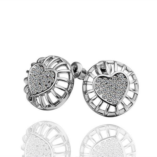 Austrian Crystal clip on earrings heart in middle mjk stud earrings orecchini bone 42 MP
