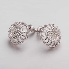 Austrian Crystal clip on earrings heart in middle mjk stud earrings orecchini bone 42 MP