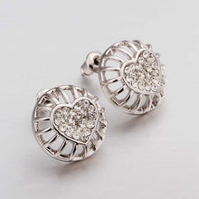 Austrian Crystal clip on earrings heart in middle mjk stud earrings orecchini bone 42 MP