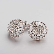 Austrian Crystal clip on earrings heart in middle mjk stud earrings orecchini bone 42 MP