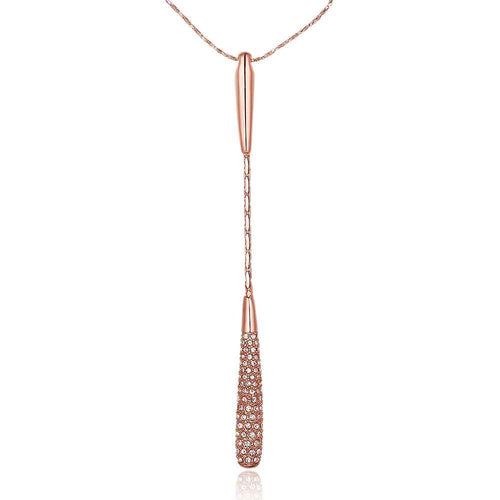 Austrian Crystal necklace women rose golden long necklace collier femme bijoux 92 MP
