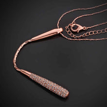 Austrian Crystal necklace women rose golden long necklace collier femme bijoux 92 MP