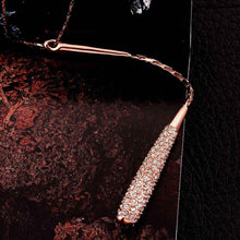 Austrian Crystal necklace women rose golden long necklace collier femme bijoux 92 MP