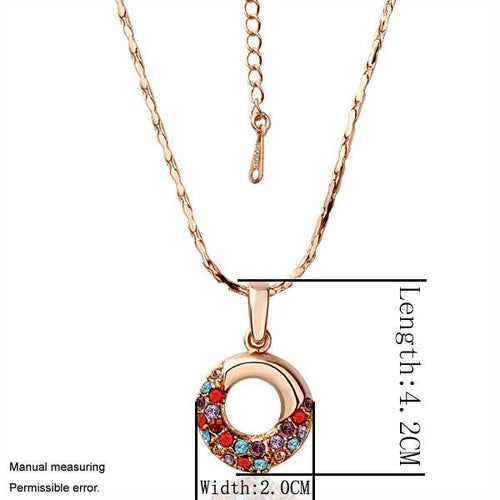 Austrian Crystal pendant necklace circle red green choker MP
