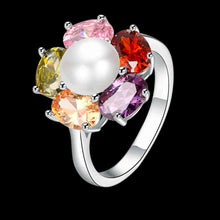 18K Gold Plated ring Colored flowers anillos fine jewelry SKGR412 MP