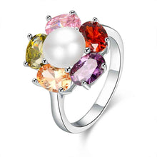 18K Gold Plated ring Colored flowers anillos fine jewelry SKGR412 MP