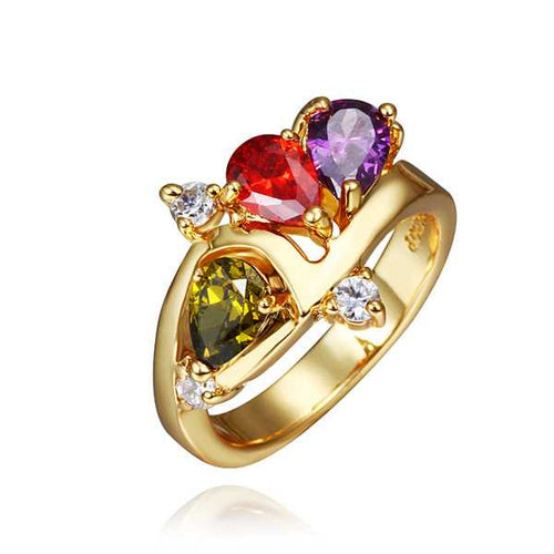 18K Gold Plated rings for men violetta red se men ring Gift for her152 MP