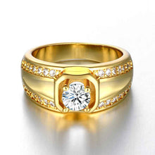 18K Gold Plated wedding ring Through stone men ring sport SKGR128 MP