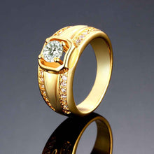 18K Gold Plated wedding ring Through stone men ring sport SKGR128 MP