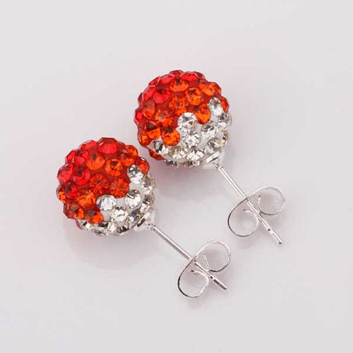 african beads earrings red round crystal stud brincos de festa joyas SBE1 2 MP