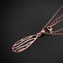 18K Gold Plating necklaces drop water rose golden colar charms MP