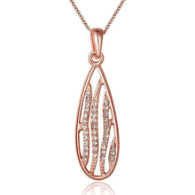 18K Gold Plating necklaces drop water rose golden colar charms MP