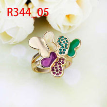 18K Gold Plating wedding ring Three Butterfly ring men Costume Jewellery217 MP