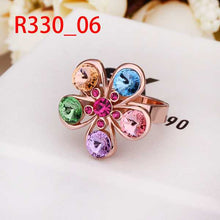 18K Gold Plated rings m colorful flower bague femme fine jewelry216 MP