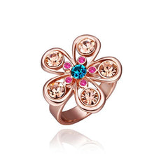18K Gold Plated rings m colorful flower bague femme fine jewelry216 MP