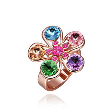 18K Gold Plated rings m colorful flower bague femme fine jewelry216 MP