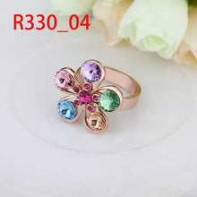 18K Gold Plated rings m colorful flower bague femme fine jewelry216 MP