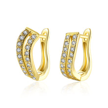 18k gold plated earings jewelry Crystal Arch clip brincos de festa Costume Jewellery 369 MP