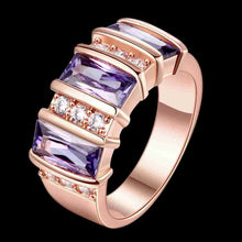 18k gold plated engagement ring Roll bar purple crystal aneis prices in euros MP