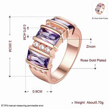 18k gold plated engagement ring Roll bar purple crystal aneis prices in euros MP