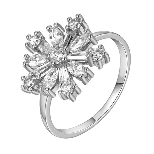 18k gold plated rings open flower Platinum color ring men fine jewelry224 MP