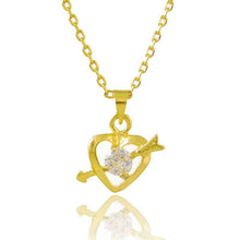 24k gold plated pendant heart white crystal collares jewerly accessories268 MP