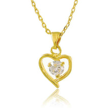 24k gold plated pendant heart white crystal collares jewerly accessories268 MP