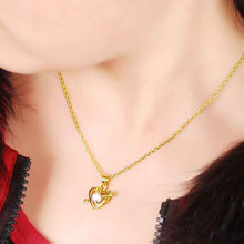 24k gold plated pendant heart white crystal collares jewerly accessories268 MP