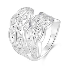 925 sterling silver simple style wedding rings two leaf double leaves ring girl student 74 MP