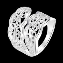 925 sterling silver simple style wedding rings two leaf double leaves ring girl student 74 MP