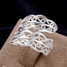 925 sterling silver simple style wedding rings two leaf double leaves ring girl student 74 MP