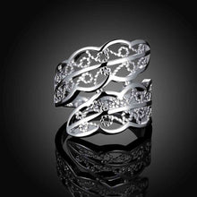 925 sterling silver simple style wedding rings two leaf double leaves ring girl student 74 MP