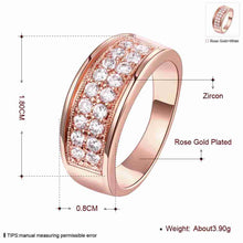 18k gold plated rings for men Double crystals ring men charm MP