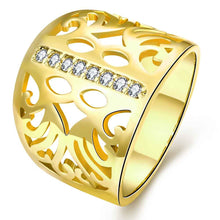 18K Gold Plating engagement ring Hollow pattern insets aliancas charm311 MP