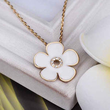 18K Gold Plated choker necklace White flowers bead necklace joyas 64 MP