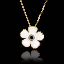 18K Gold Plated choker necklace White flowers bead necklace joyas 64 MP