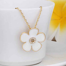 18K Gold Plated choker necklace White flowers bead necklace joyas 64 MP