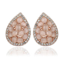 Austrian Crystal earing Water drop flower stud ear cuff diy 113 MP