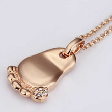 18K Gold Plating necklaces pendants Gold foot maxi colar Elegant MP