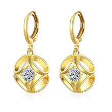 18k gold plated earing Lace insets clip pendientes 327 MP