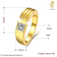 18k gold plated wedding rings Small square insets aliancas ruby jewelry MP