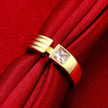 18k gold plated wedding rings Small square insets aliancas ruby jewelry MP