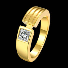 18k gold plated wedding rings Small square insets aliancas ruby jewelry MP