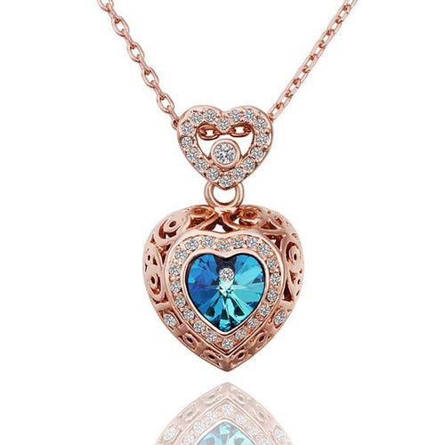Austrian Crystal collar necklace pink blue love collares populares wedding 58 MP