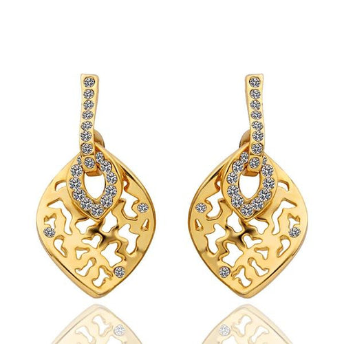 Austrian Crystal earrings yellow hollow stud earrings orecchini love 141 MP
