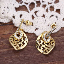 Austrian Crystal earrings yellow hollow stud earrings orecchini love 141 MP