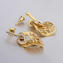 Austrian Crystal earrings yellow hollow stud earrings orecchini love 141 MP