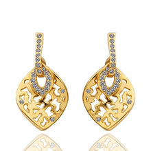 Austrian Crystal earrings yellow hollow stud earrings orecchini love 141 MP