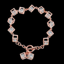 925 Sterling Silver bracelets Square stone pulseras mujer wedding HBH 73 MP